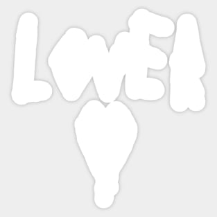 Cute and Dark Lover Heart Text Design (white) Sticker